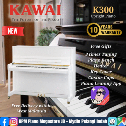 Kawai K300 Upright Piano - White